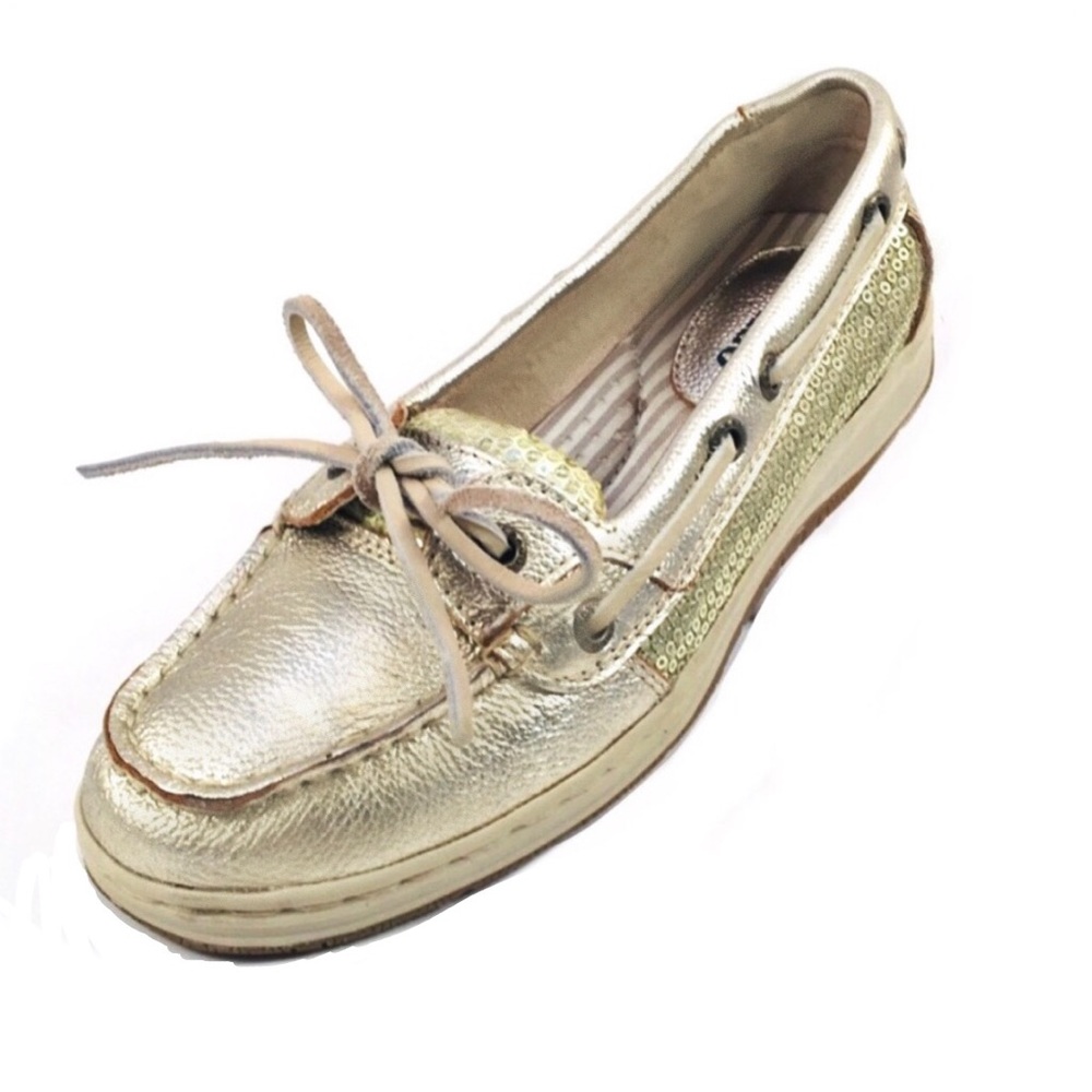Sebago Gold Metallic Skimmer Boat Shoes 6.5 M